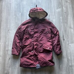American Eagle Womens N-3B Snorkel Parka Jacket Burgundy XXS Sherpa Hood 22699